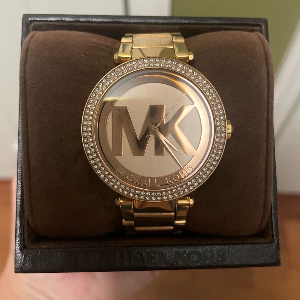 MICHAEL Michael Kors Gold Watch with Crystal Accents